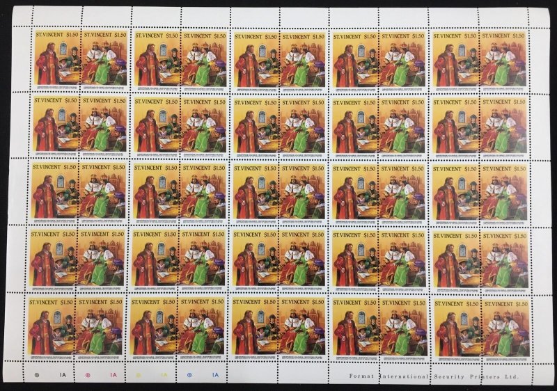 ST Vincent Columbus Fruit Imperf Perf Sheets x 6 MNH(150 Stamps) BLK70