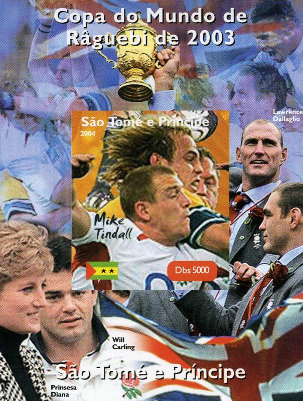 Sao Tome & Principe 2004 Rugby Mike Tindall Deluxe s/s mnh.vf