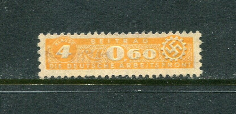 x61 - GERMANY 1930s-40s Arbeitsfront REVENUE Stamp. Used