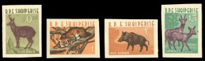 Albania #639-642 Cat$75, 1962 Animals, imperf. set of four, never hinged