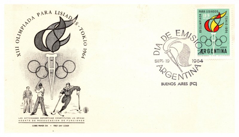 Argentina, Worldwide First Day Cover, Olympics