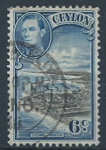 Ceylon 1938 - 6c George VI - SG388 used