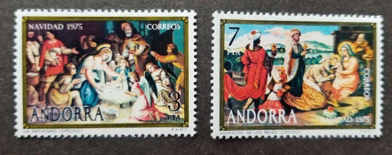 *FREE SHIP Andorra Christmas 1975 Farm Sheep Cow Religious (stamp) MNH