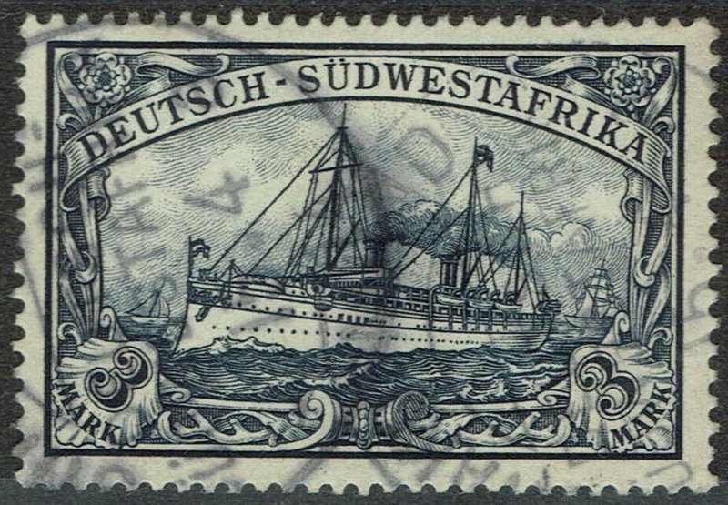 GERMAN SOUTH WEST AFRICA 1901 YACHT 3MK NO WMK USED 