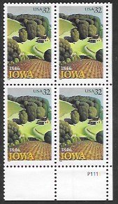 US #3088 MNH Plate Block.   Iowa Statehood