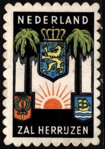 1940's Netherland WW Two Propaganda Poster Stamp Netherlands Will Revolt