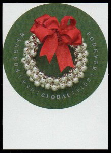 2014 $1.15 Silver Bells Wreath Global Forever, Imperforate Scott 4936a Mint NH