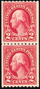 606a, Mint VF NH Carmine Lake Coil Pair With PSE Certificate * Stuart Katz