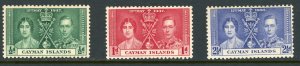 Cayman Islands 97-99 MH 1937 Coronation