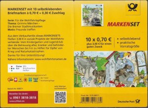 Germany 2017,Sc.#B1127 MNH Grimm Brothers: Town Musicians of Bremen self-adh.