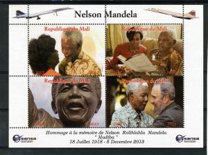 Mali 2013 Mandela Memory-Fidel Castro-Concorde Sheet Perforated mnh.vf