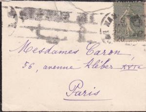 Algeria 1920 Nantes to Paris Cover VGC