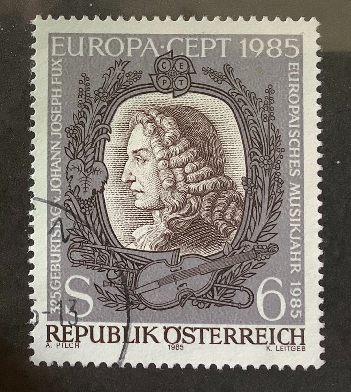 Austria 1985 Scott 1311 used - 6s,  Europa,  Johann Joseph Fux, composer