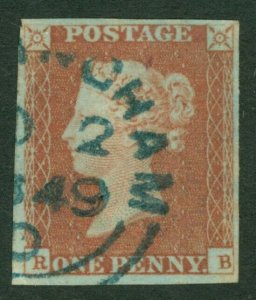 SG 8 1d red-brown lettered RB. Very fine used with a part town CDS in deep...