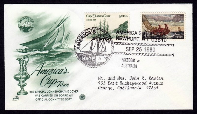 U.S. #1733b America's Cup FDC