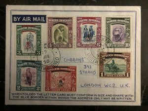 1950 Sandakan North Borneo Airmail Cover to London England Stamps SG #320-26