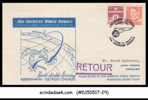 DENMARK 1974 PAN AMERICAN WORLD AIRWAYS FFC KOBENHAVN-DETROIT-CHICAGO