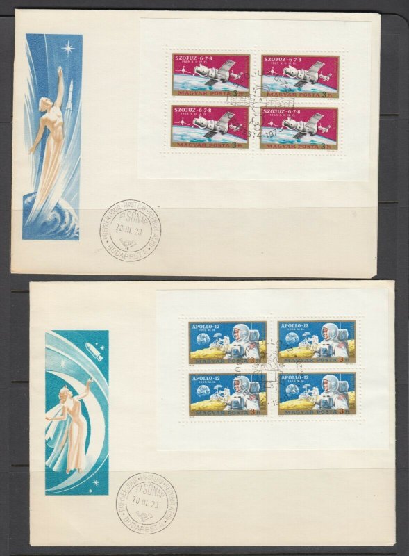 Hungary Sc 3169, C304-C305, CB30a FDC. 1967-89 issues, 3 cplt sets, unaddressed