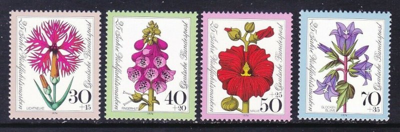 Germany B512-15 MNH 1974 Various Flowers Full Set Very Fine