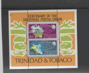 TRINIDAD & TOBAGO #244a 1974 UPU CENTENARY MINT VF NH O.G S/S