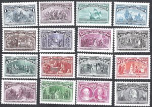 United States #2624-29 Various den.  Voyages of Columbus (1992). 16 singles. MNH