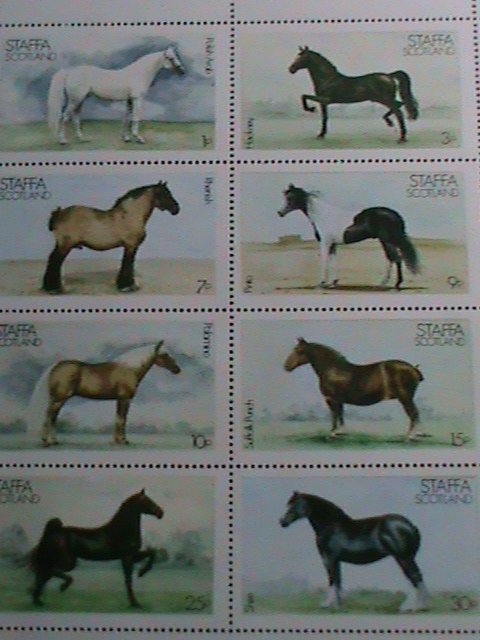 ​SCOTLAND-STAFFA STAMP-WORLD RARE FAMOUS HORSES MNH FULL-SHEET VERY FINE