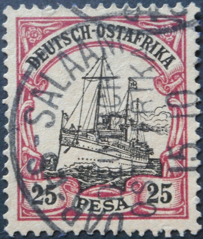 German East Africa 1901 Twenty Five Pesa with DAR ES SALAAM postmark