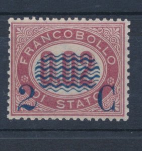 1878 Italy - Kingdom, Overprinted, 2 Cent on 0.02, Wavy Lines, No. 29, MNH** - C