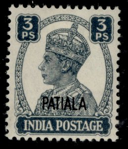 INDIAN STATES - Patiala GVI SG103, 3p slate, M MINT.