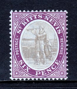 ST KITTS AND NEVIS —SCOTT 19b (SG 19) —1905 6d SEAL — MNH — SCV $27+