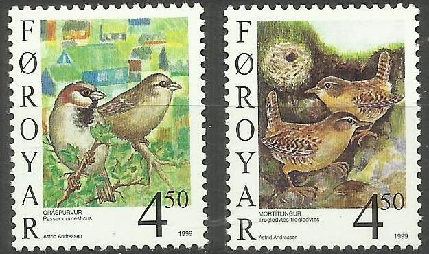 Faroe Islands - 1999 Birds set MNH