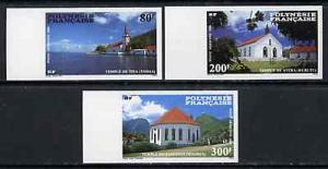 French Polynesia 1986 Protestant Churches imperf set of 3...