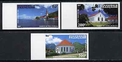 French Polynesia 1986 Protestant Churches imperf set of 3...