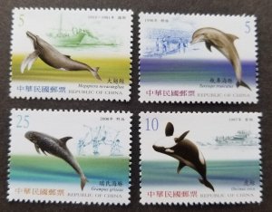 Taiwan 2002 Sc #3434/3437 Cetaceans-Dolphins-Marine Life Set (4) MNH