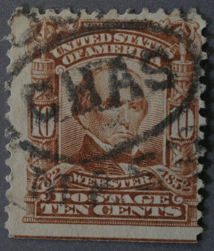 United States #307 10 Cent Webster Used CHAS In Oval Cancel