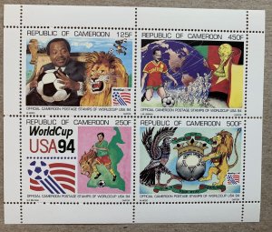 Cameroun 1994 World Cup MS with original folder, MNH. Scott 893a, CV $55.00+