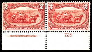 U.S. #286 MINT PL# PAIR OF 2 OG LH 