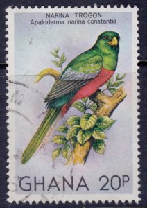 Ghana, 1981, Fauna - Birds, Narina Trogon, 20p, used*