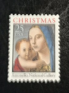 Scott #2514, Single 1990 Christmas 25c VF MNH