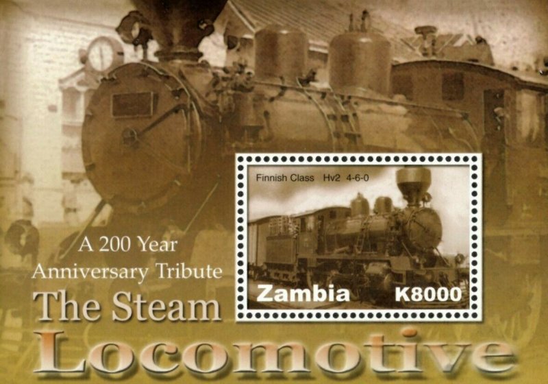 Zambia 2005 - Steam Trains Bicentenary Finnish - Souvenir Sheet - Sc 1075 - MNH