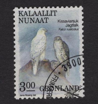 Greenland  #177  1987 used  birds of prey  3k