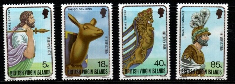 BRITISH VIRGIN ISLANDS SG325/8 1975 INTERPEX (FIGUREHEADS) MNH