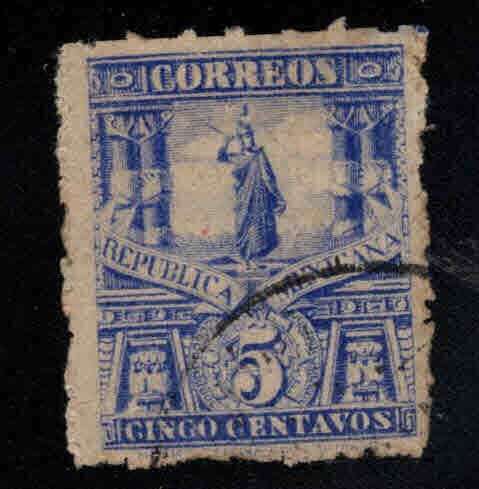 MEXICO Scott 261d Wmk 153  statue stamp with irregular perfs