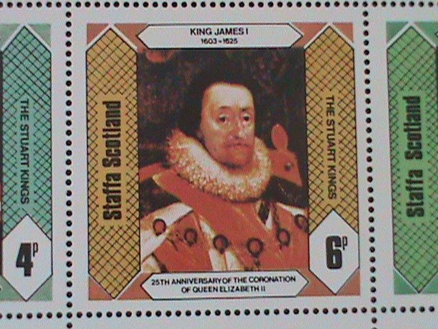 ​STAFFA-SCOTLAND-1978-25TH ANNIV: CORONATION-QUEEN ELIZABETH II-MNH SHEET-VF