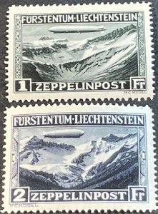 LIECHTENSTEIN # C7 & C8-MINT/NEVER HINGED--SINGLES---AIR-MAIL---1931