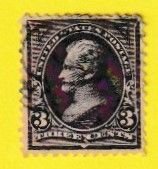 US SCOTT#221 1890 3c ANDREW JACKSON - USED