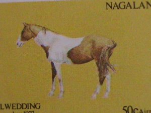 ​NAGALAND STAMP-1973 WORLD COLORFUL LOVELY BEAUTIFUL HORSES-CTO SHEET VF