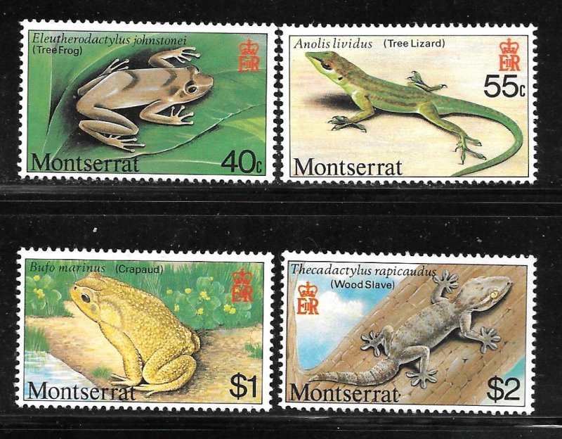 Montserrat 410-413: Frog, Toad, Anole, Gecko, MHR, VF