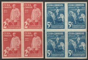 Cuba 1939 Sc 359-60 imperf set blocks MNH**