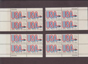 US, C75, 4-CORNERS MATCHED, VINTAGE, AIRMAIL, MINT NH, PLATE BLOCKS